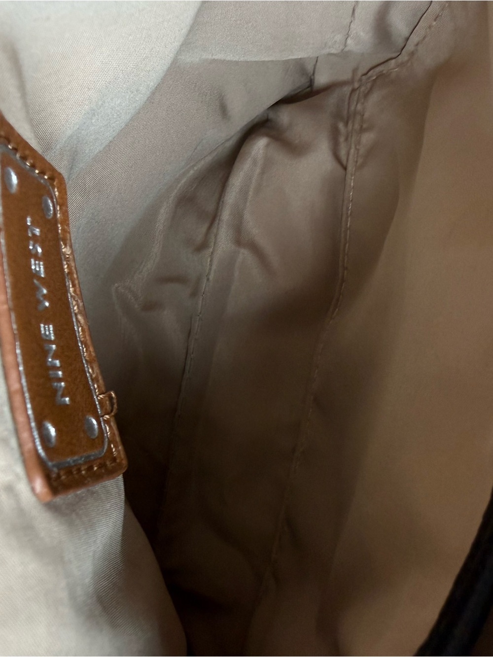 Nine West Tan and Black Crossbody Bag with Tassel - Picture 9 of 9
